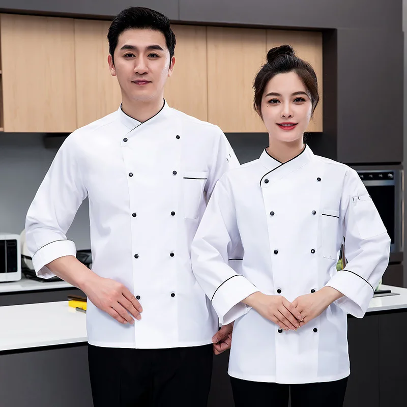 Working Uniform Chef Uniform Long Sleeve Autumn and Winter Kitchen Back Kitchen Canteen Restaurant Restaurant Chefs Work Uniform