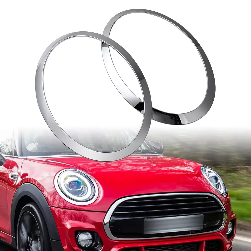 

Хромированная серебряная левая и правая накладка на фару Хромированная рамка для MINI Cooper F55 F56 F57 2014+ Накладка на кольцо для передней фары