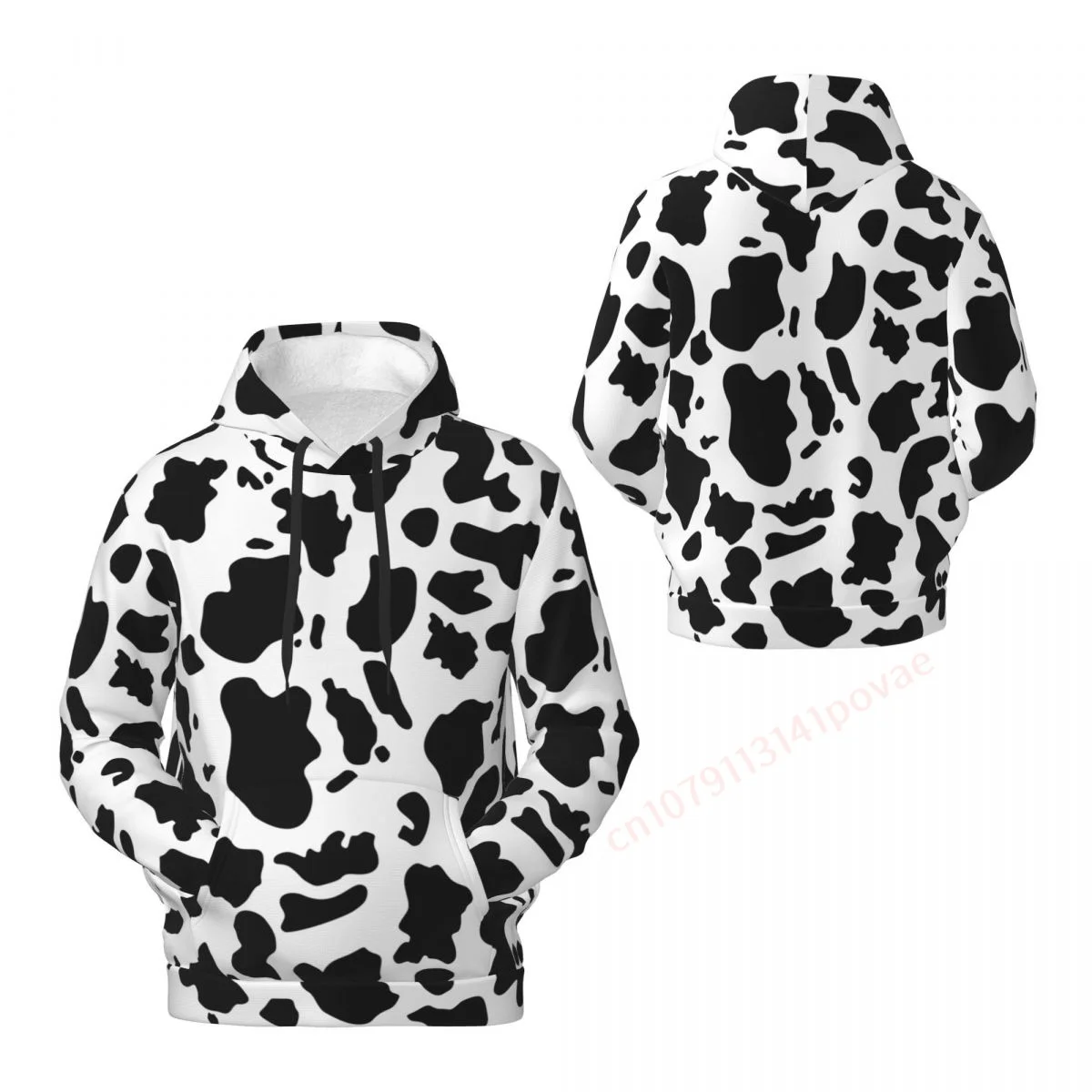 Cow Animal Fur Stripe Fleece Hoodie Polyester Warm With Pocket Super Soft Men Women Sweatshirt Unisex Casual Pullover Hoodies