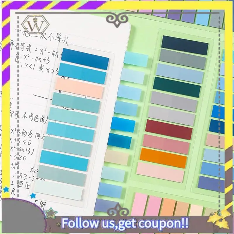 

New 7400 Sheets Transparent Sticky Notes Self-Adhesive Bookmarker Annotation Reading Book Clear Tab Posted It Durable Easy Insta