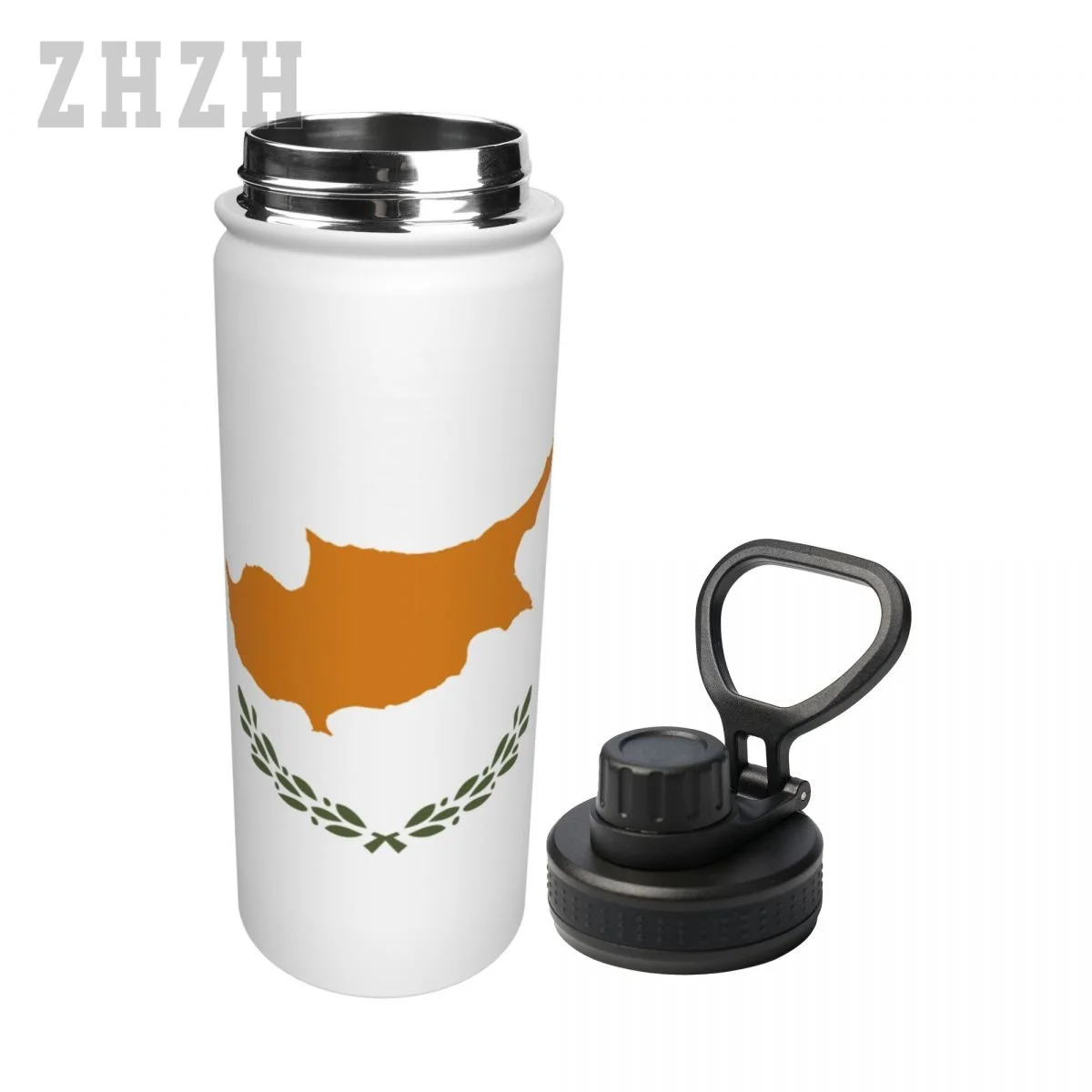 Unisex Sports Water Thermos Bottle Cyprus Flag Cypriots 304 Stainless Steel Double-layer Insulation Cold And Hot Travel