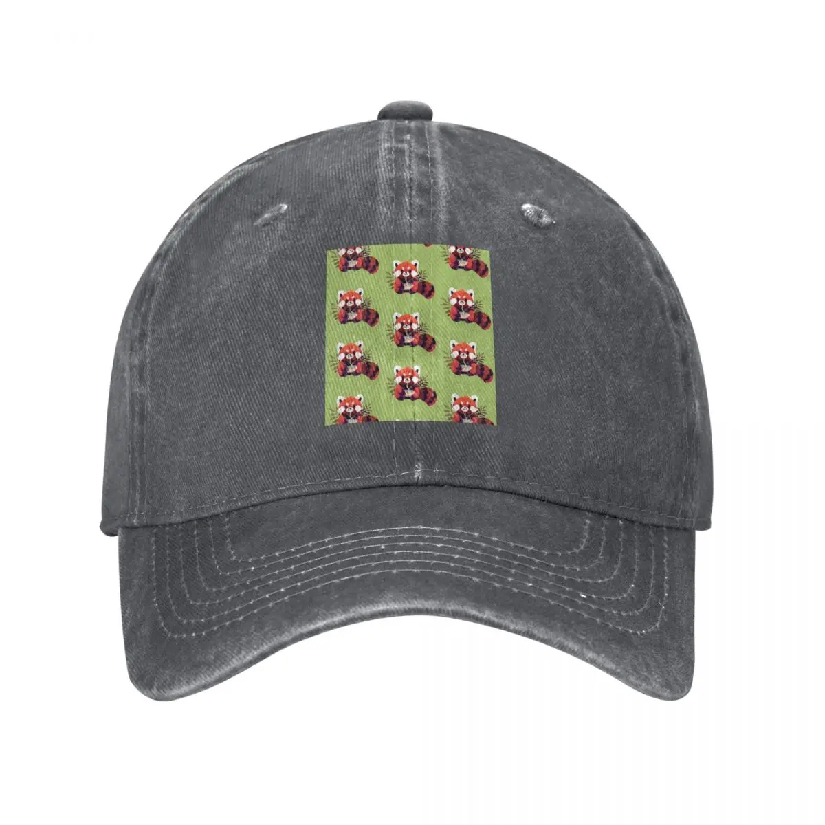 Red Panda Eating Ramen Baseball Caps Fashion Denim Hats Outdoor Adjustable Casquette Hip Hop Baseball Cowboy Hat for Men Women