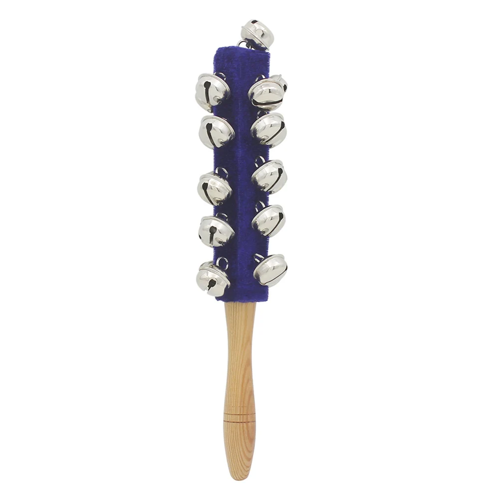 

Handheld Bell Jingle Stick with Wooden Handle Child Early Educational Toy Percussion Musical Instrument Toy for Baby Kids