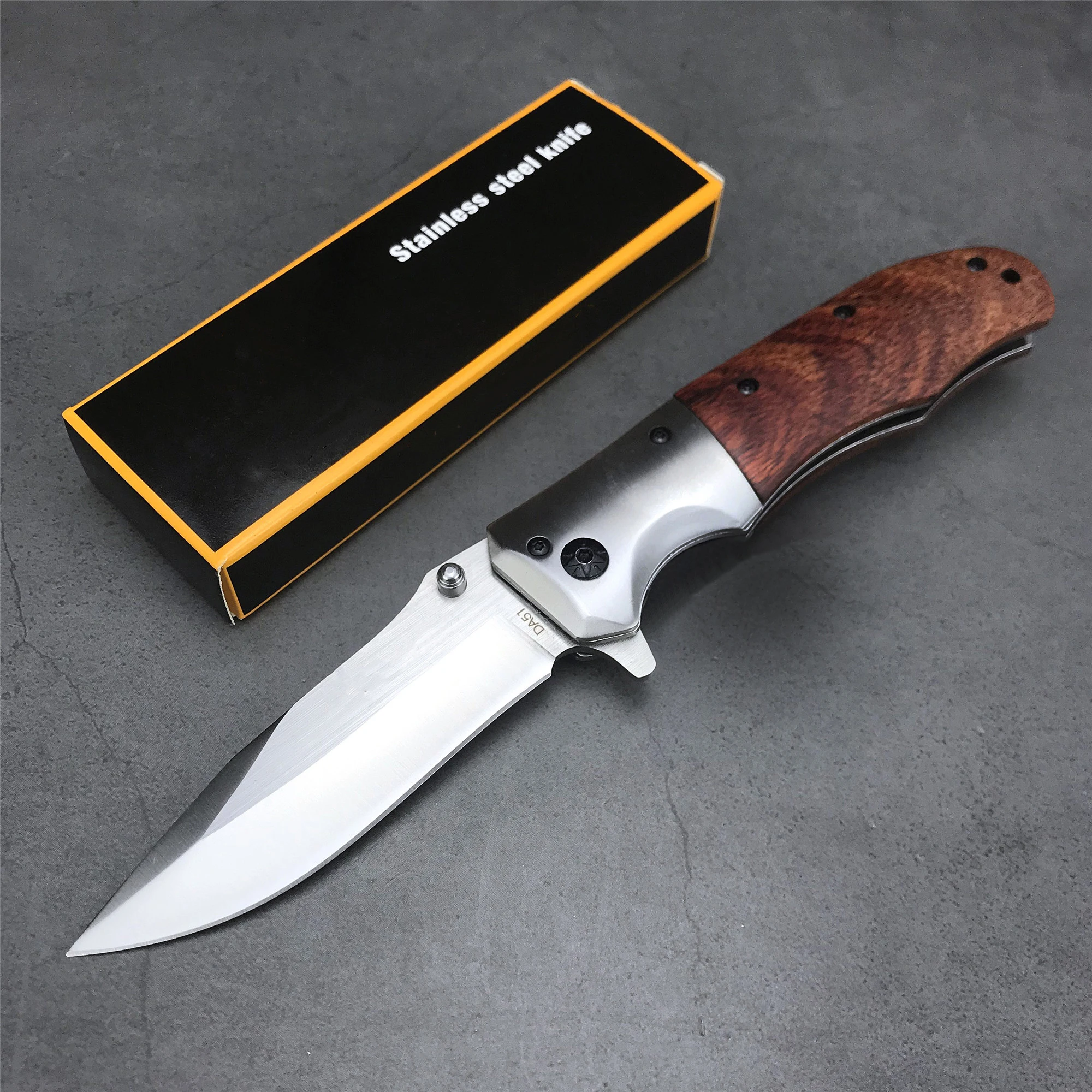 

DA51 Folding Knife EDC High Quality Portable 3Cr13 Blade Rosewood Handle Tactical Knife Camping Survival Knife hunting