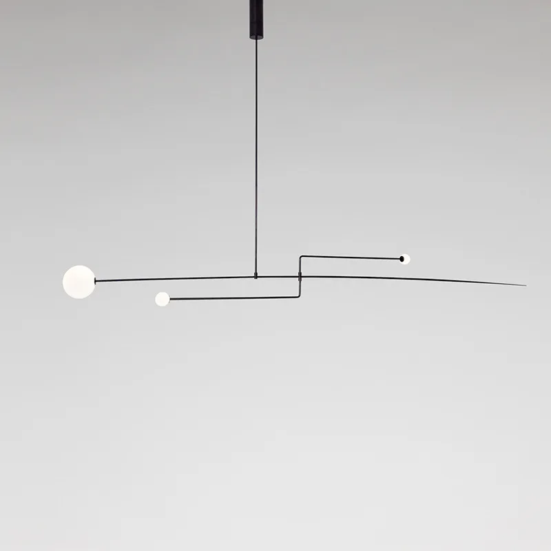 

Mobile Chandelier Modern Black metal chandelier lighting Restaurant Loft Parlor Hanging Light 110-260V minimalist light fixture