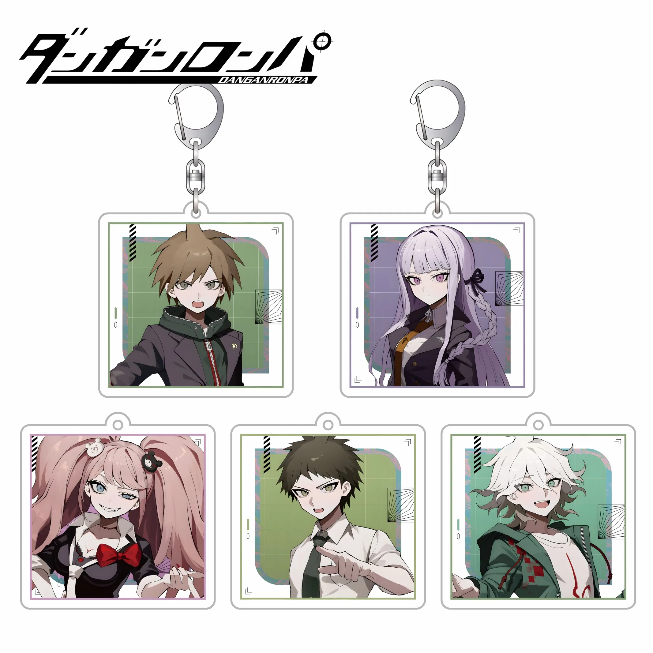 Danganronpa 6cm Acryl-Schlüsselanhänger Naegi Makoto Kirigiri Kyoko Enoshima Junko Komaeda Nagito Anhänger für Rucksäcke, Handys, Autos