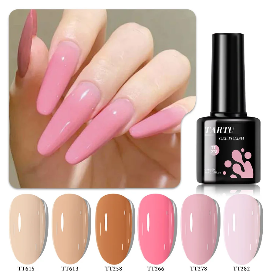 6色のジェリージェルネイルポリッシュセットには、カーキ、パープル、ホワイト、レッド、ブラウン、ブルー、ブラック、グリーンのセミパーマネントカラーが含まれています。