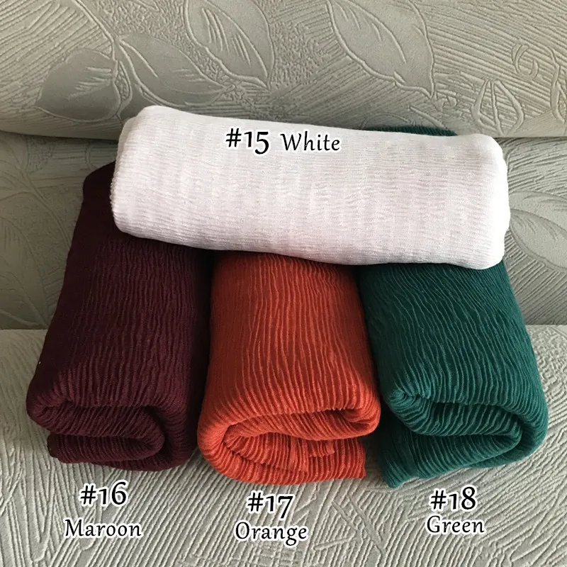 Cotton Rayon Hijabs Scarf Solid Headscarf Wraps Big Size Plain Long Shawls Muslim Women Hijab Islamic Turban Headbands Foulard