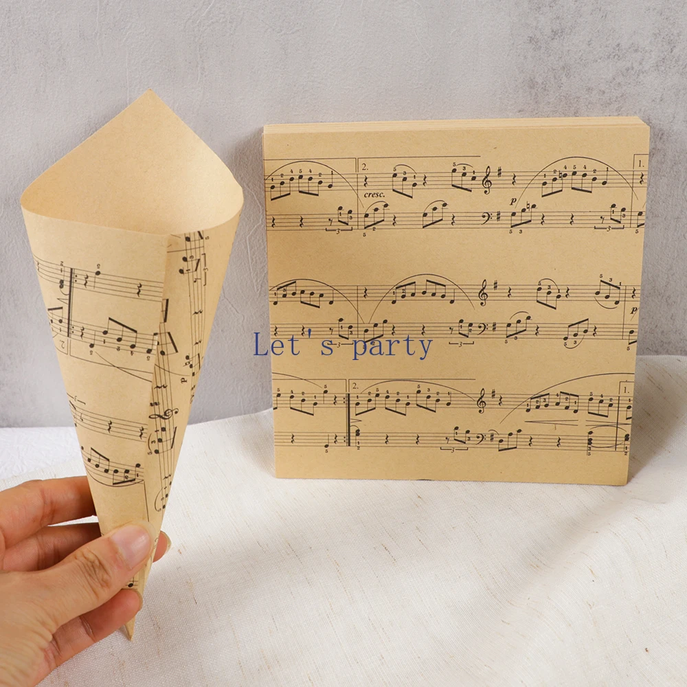 קונוסים לממתקים עם הדפס תווי נגינה