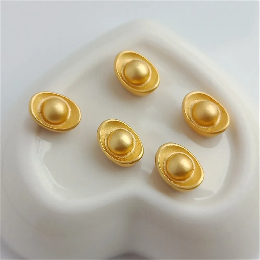 18k Gold-plated Sand Gold Matte Intaglio Through-hole Bracelet, Handcrafted DIY Jewelry Accessory for Attracting Wealth