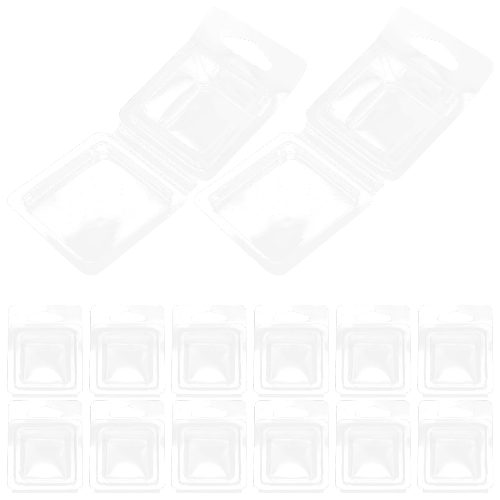 

100 шт., формы для расплава воска, прозрачные пластиковые раскладушки, прямоугольные прозрачные формы для DIY восковые дыни, мыло, шоколадные кубики, упаковка