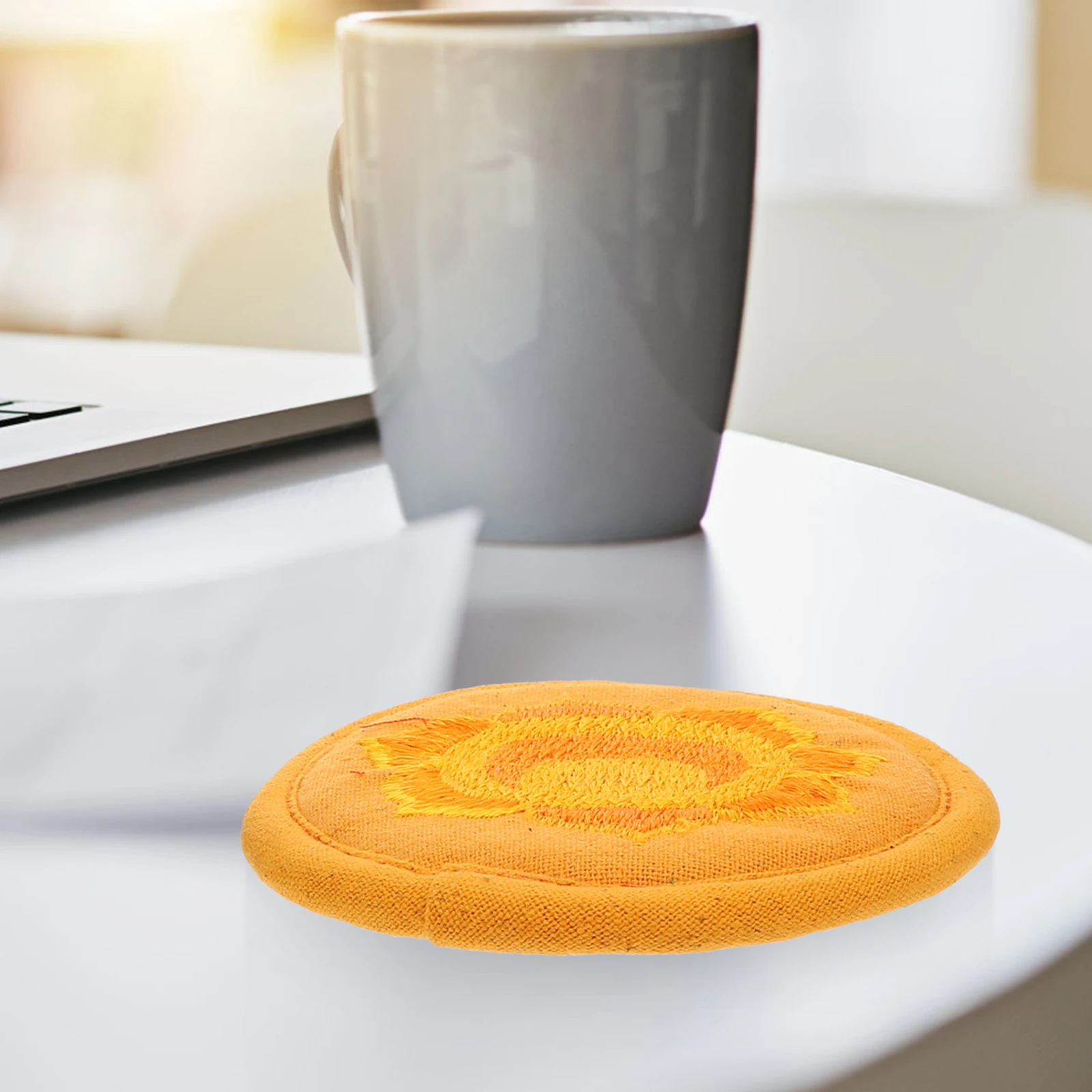 

Embroidered Teapot Pad Sound Bowl Dual-layer Pads Mat Prop Rounded Cushion Ritual Implement Delicate Small