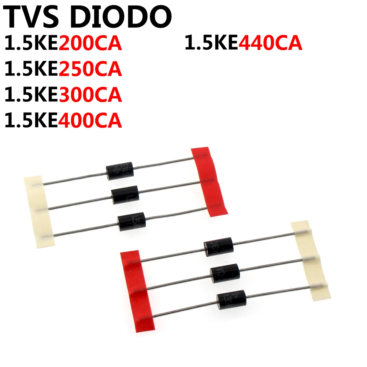 50pcs 1.5KE200CA 1.5KE250CA 1.5KE300CA 1.5KE400CA 1.5KE440CA TVS DIODE