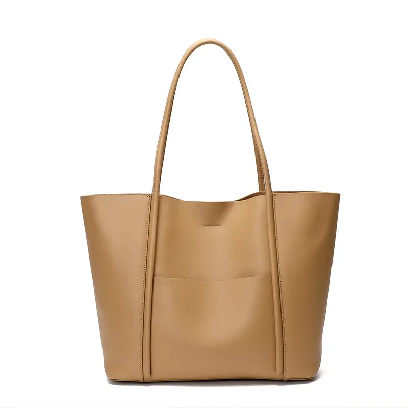 Sac sous les bras en cuir PU pour femme, sac à main monochrome, sac d'épicerie décontracté, grande capacité, chic initié avec sac à main, commConsulTote