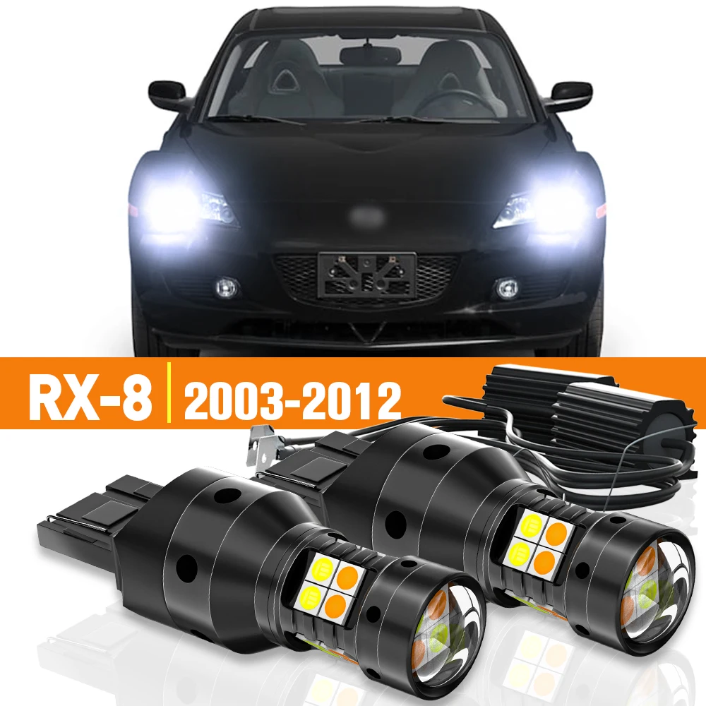 2x LED Dual Mode Turn Signal+Daytime Running Light DRL For Mazda RX-8 RX8 2003-2012 2006 2007 2008 2009 2010 Accessories Canbus