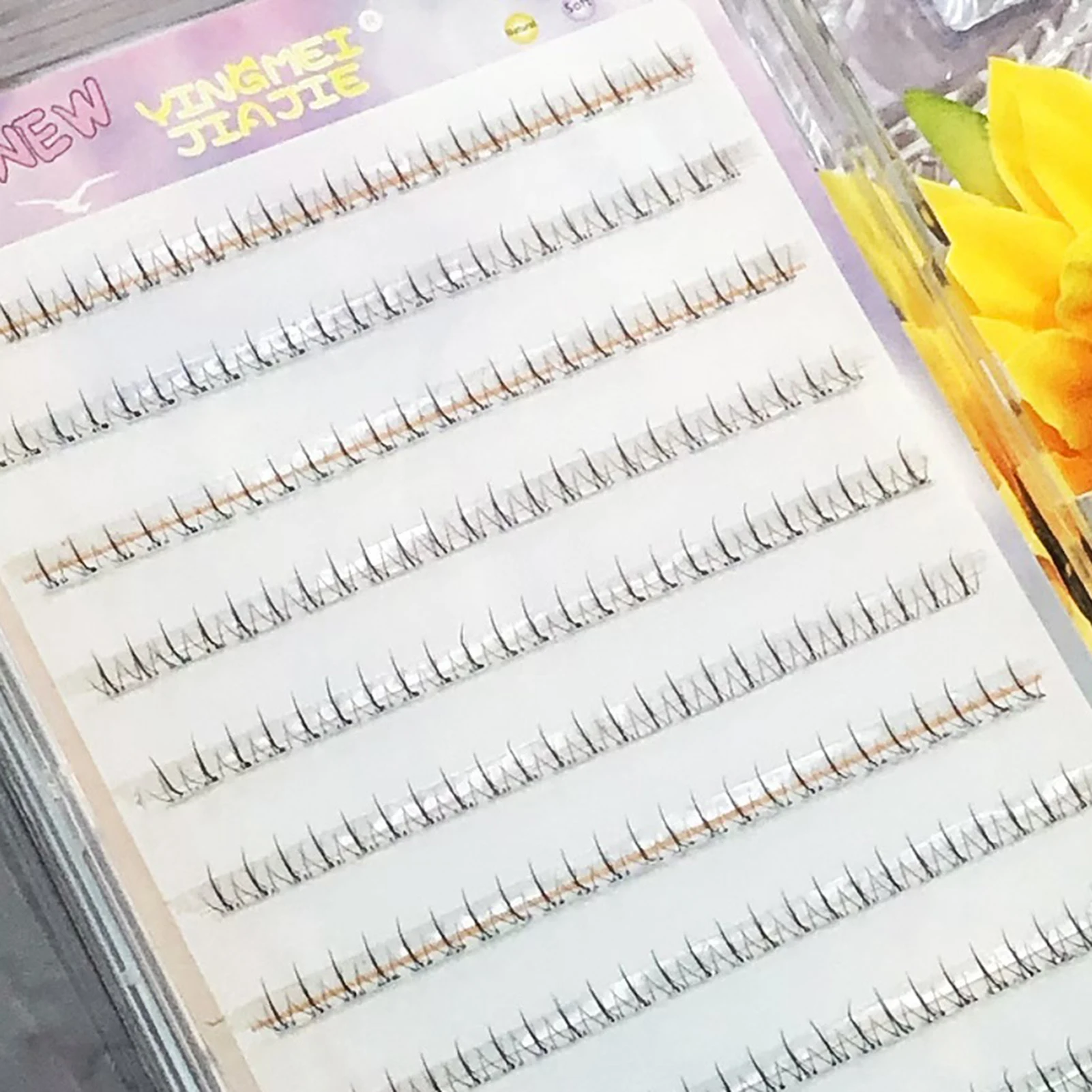 자연스러운 하부 인조 속눈썹 개별 클러스터 볼륨 래쉬 익스텐션 메이크업 용품 자연스러운 룩 블랙 C-컬 5mm 속눈썹