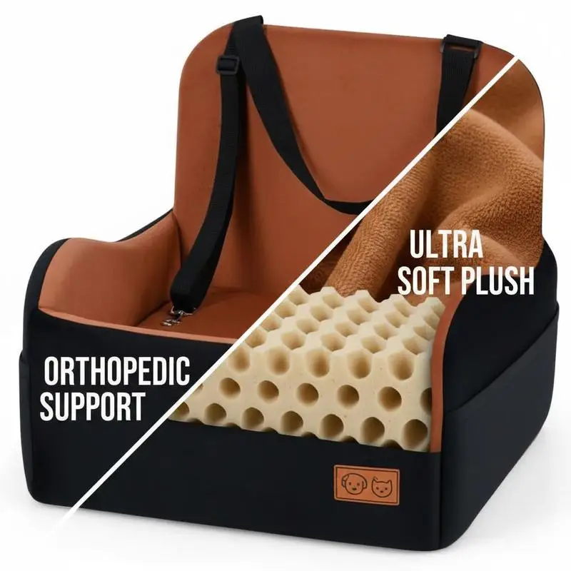 

Detachable Dog Booster Car Seat Fits Front and Back Seat