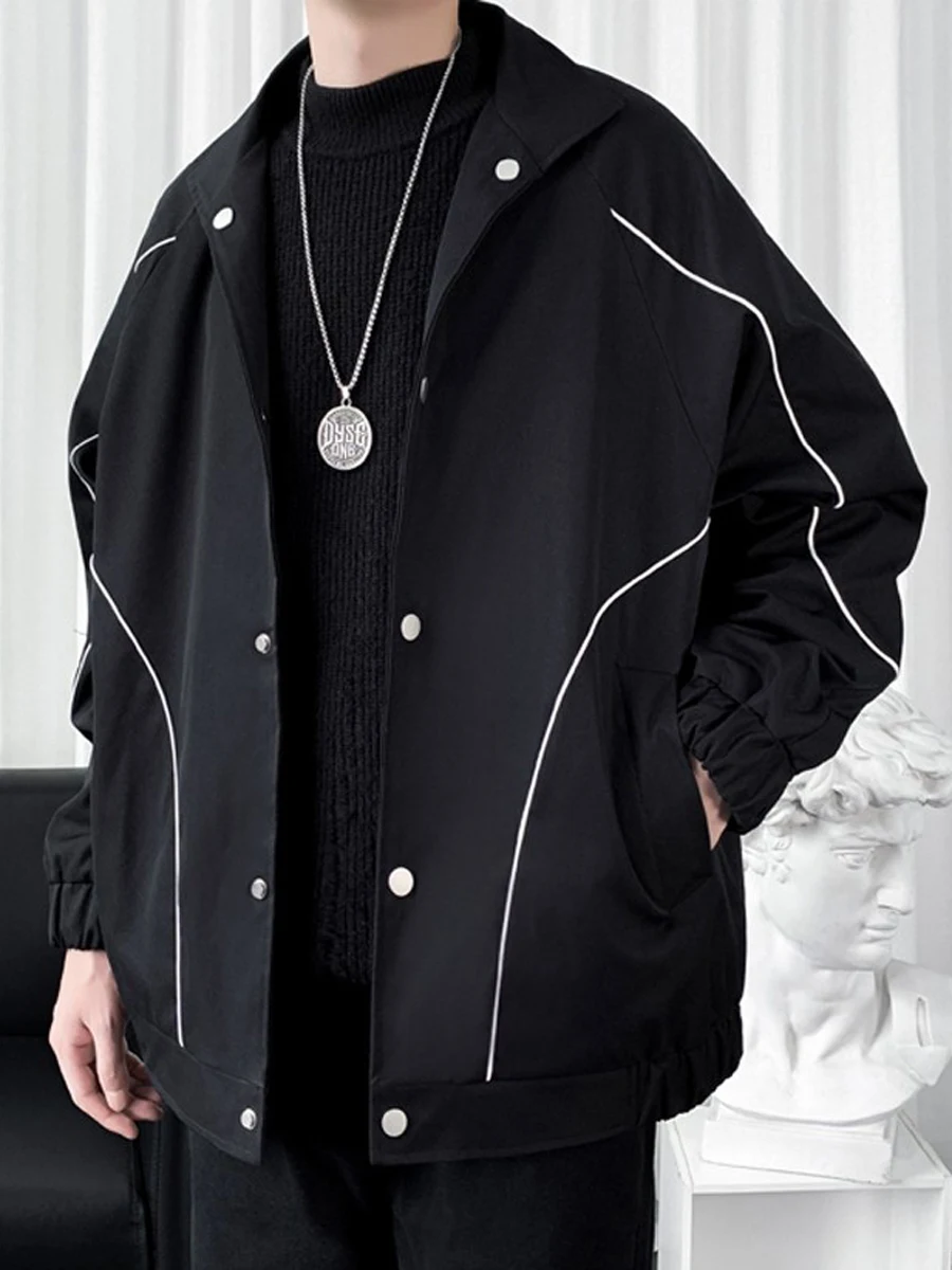 

Мужская куртка-бомбер с элементами сплайсинга, осенне-зимняя, повседневная, рабочая, модная, брендовая, уличная, нелиняющая, свободного кроя