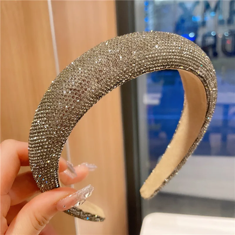 South Korea\'s   full drill headband rhinestone bright shiny headhoop2022 high-end high-end cranial top hair accessories female