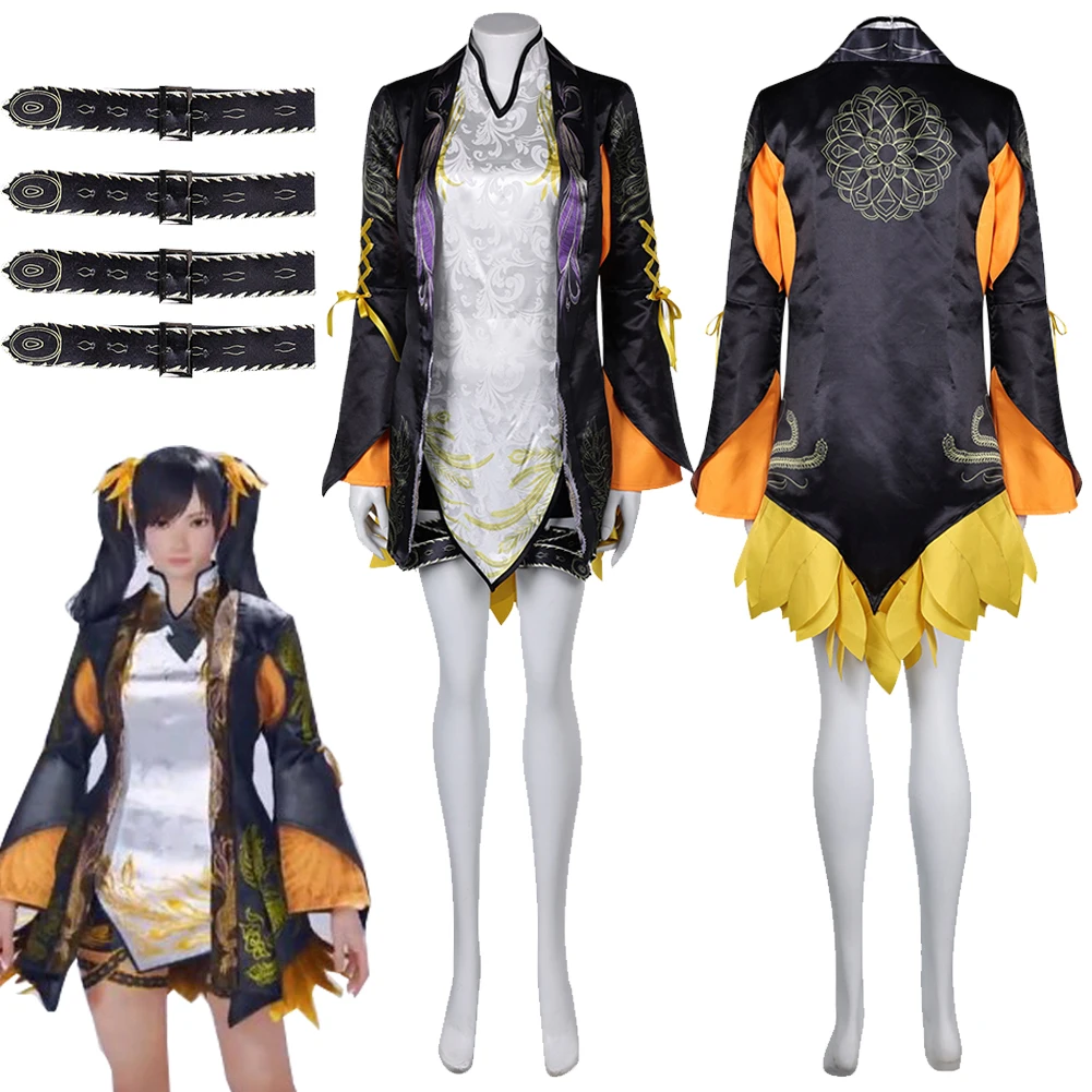 Ling XiaoYu Cosplay Fantasy Coat Vest Anime Game Tekken8 Disguise Costume Adult Women Halloween Roleplay Fantasia Cloth