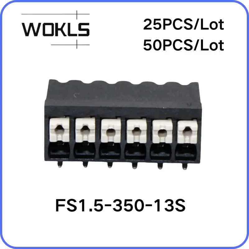 25pcs/50pcs KF2035R-3.5mm Double Row Pin Screwless Spring PCB Terminal Block Wire Connector