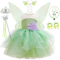 Baby meisje groene fee jurk Purim Tinker Bell outfits kleine kinderen verjaardagsfeestje kostuum kind Halloween carnaval fancy kleding
