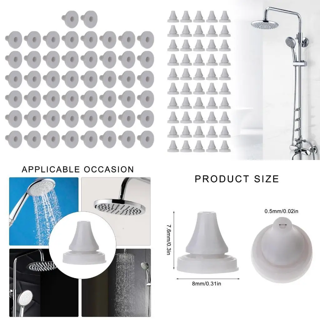 

R9UF 50Pcs Shower Head Replacement Nozzles Silicone Shower Nozzle Replacement