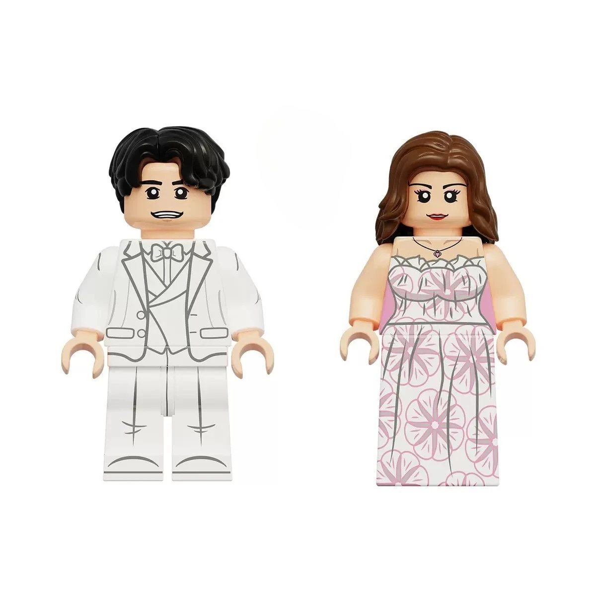 4.5cm Groom and Bride DIY Peripheral PVC Model Assembling Building Blocks Statue Desktop Decoration Ornaments Birthday Gift Toys