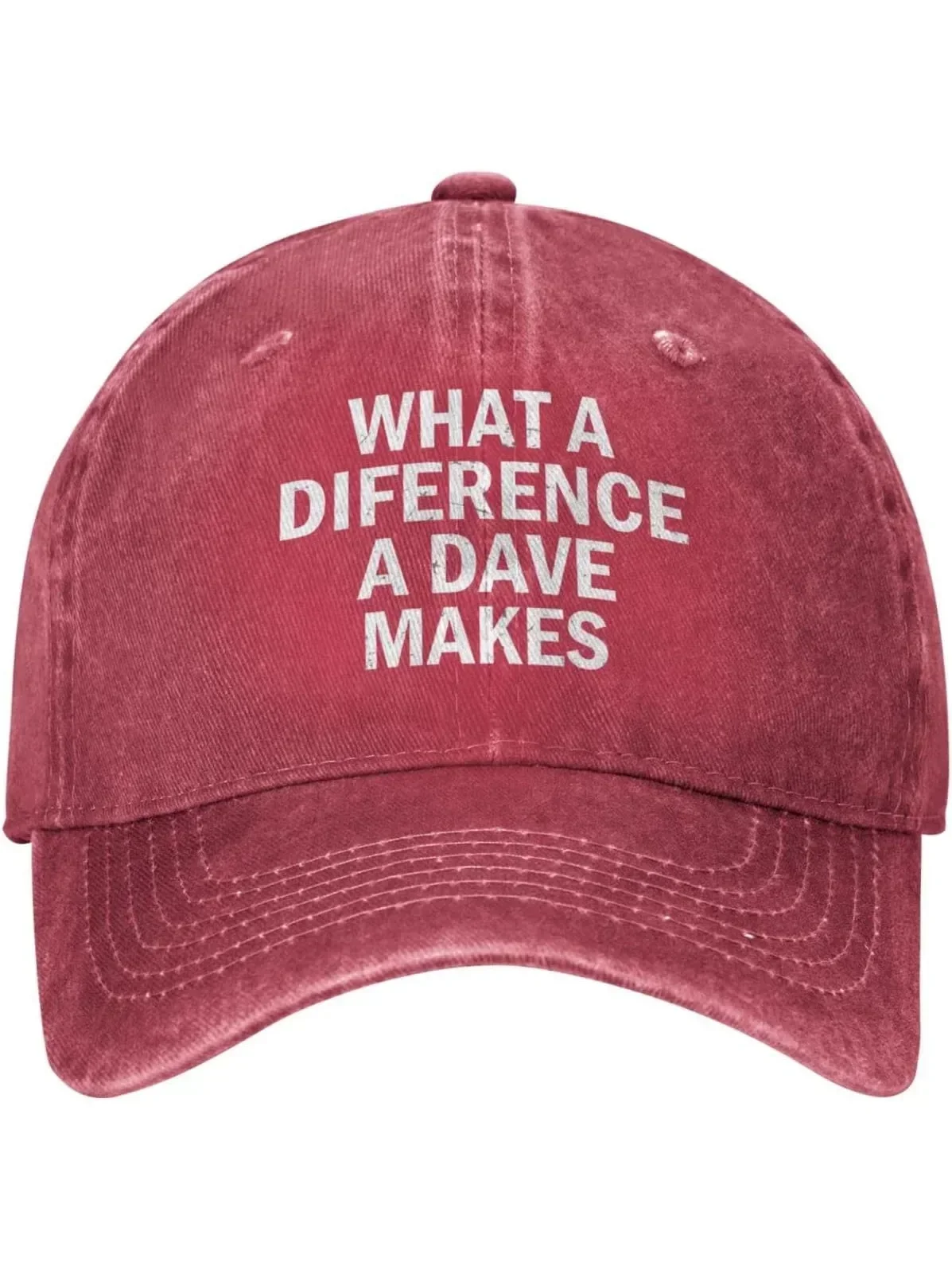 What A Difference A Dave Makes Hat Funny Saying David Hat Baseball Cap Adjustable Trucker Hats Outdoor Sports Caps