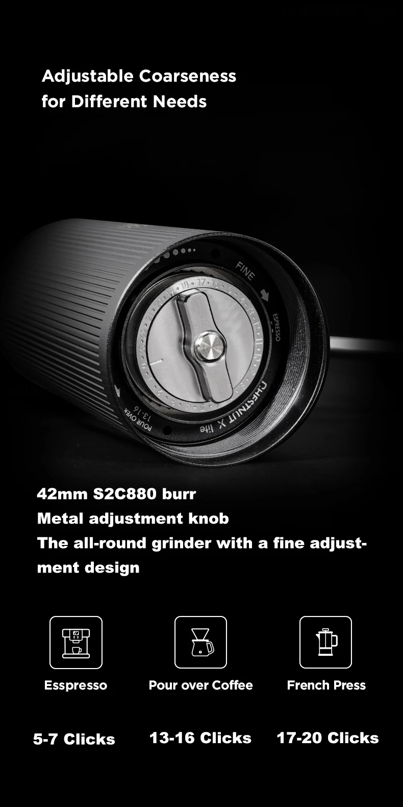 Youpin TIMEMORE Chestnut X Lite ด้วยตนเอง Penggiling Kopi S2C Burr ภายในคุณภาพสูงแบบพกพามือปรับปรับ