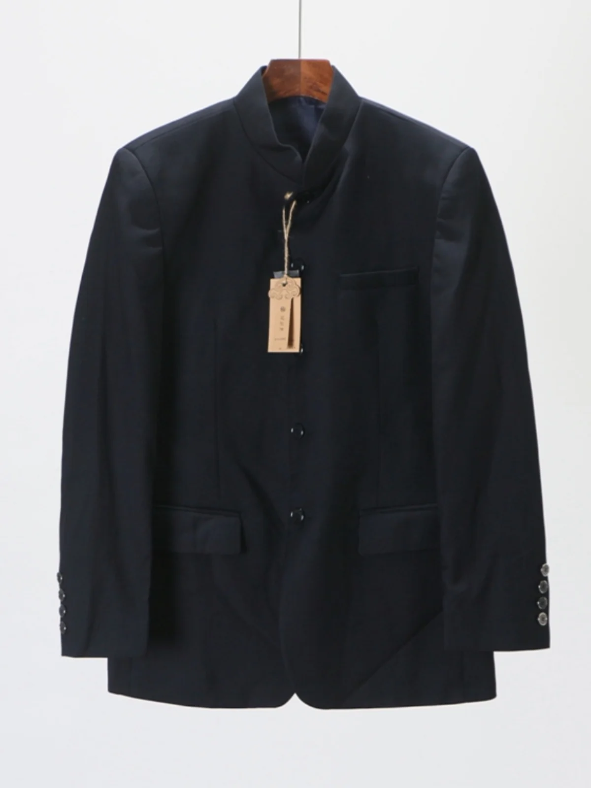 

Chinese Ethnic Brand Men's Autumn Suit Jaet Pad oulder Stand Collar Ba Split Chinese Sle Nationali Faion Outerwear