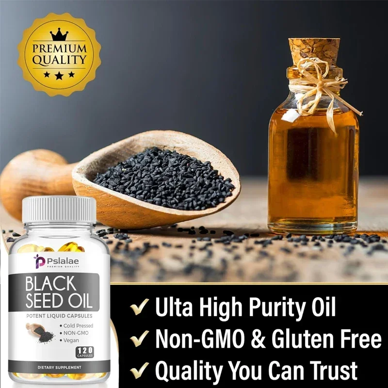 Black Seed Oil - Support Hair Growth Health Skin Balanced Cholesterol Level Helps Digestion Relieves Indigestion