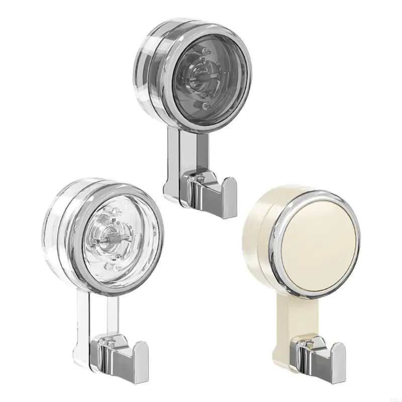 Fashionable Clear Suction Cup Hook Clip 2 Pieces Set for Bathroom and Kitchen Supplies Storage Easy Install Accessory