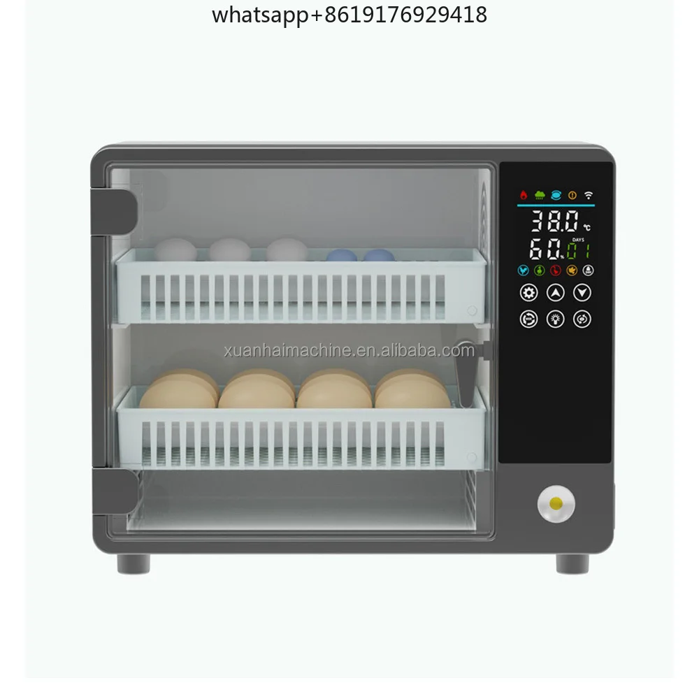 Automatic Intelligent Touch 24-100 Capacity Egg Incubators Roller Type Chicken Quail Egg Hatching Machine for Household AC 220V
