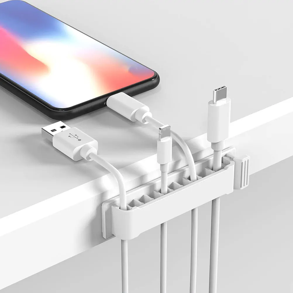 

3 Pcs Cable Management Clips Set Desk Wire Organizer Adhesive Holder Charging Cables Buckle PC Material