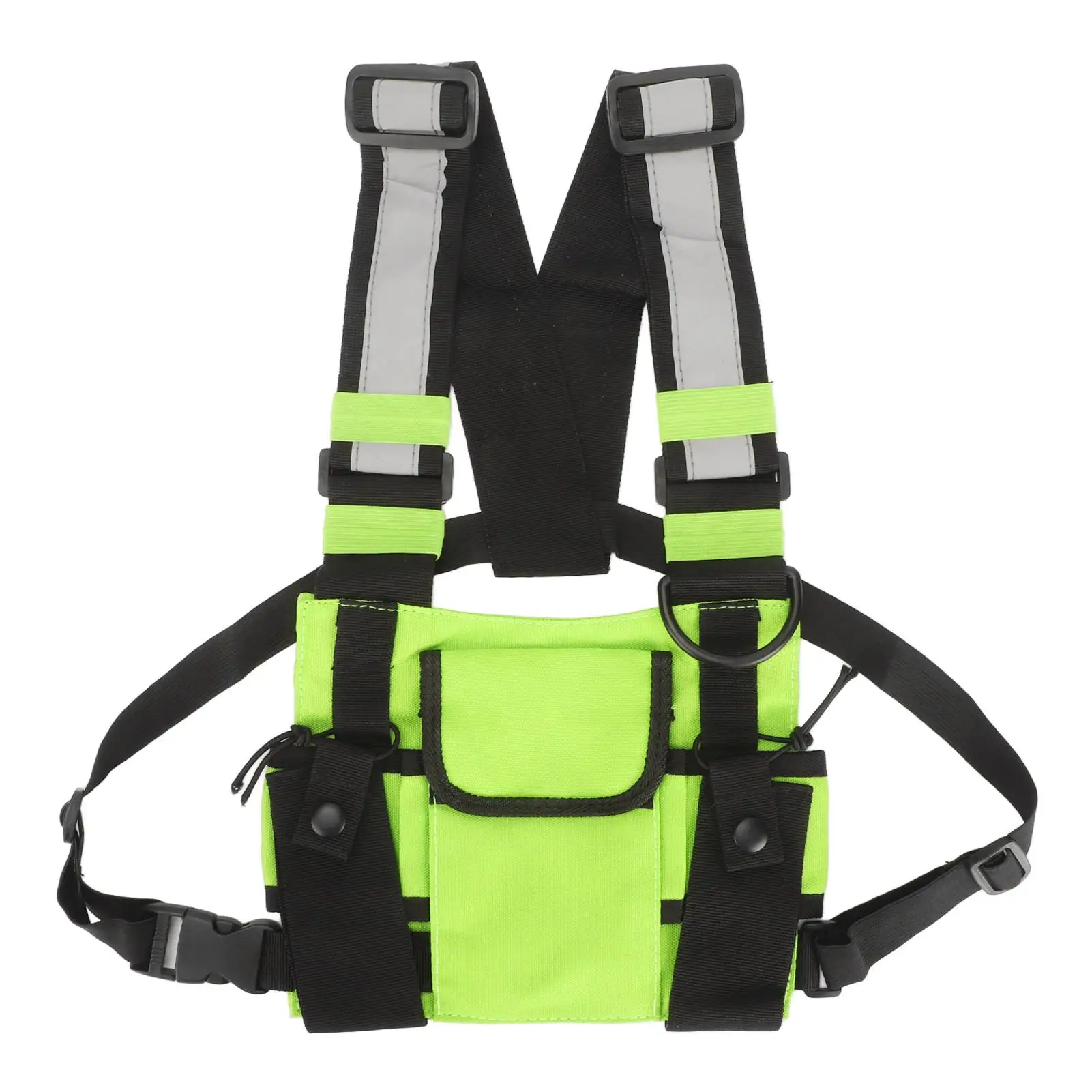 

Adjustable Universal Radio Chest Harness Bag Vest for two Way Radio Fruit Green Portable Chest Pocket Pack