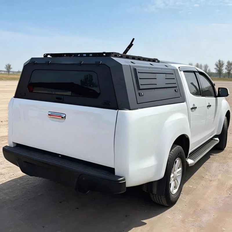 High Quality Universal Pickup Truck High Profile Tonneau Cover 3-Way Opening Hard Bed Cap Heavy Duty Steel Frame Waterproof