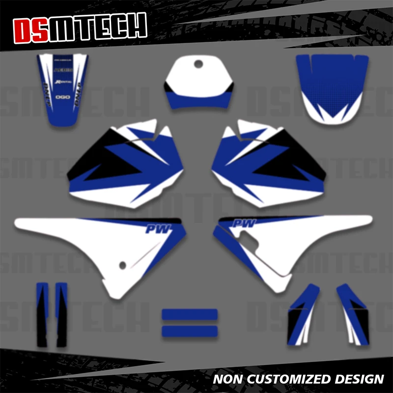 DSMTECH Motorcycle For Yamaha PW80 PW80 Backgrounds Decal Stickers Set Decoration Number Name Custom