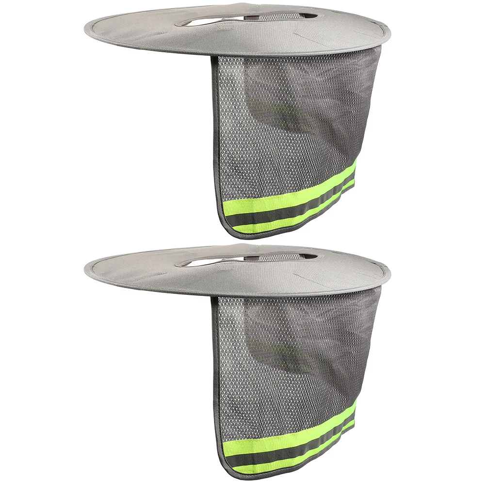 2 قطعة قبعة صلبة ذات حافة واسعة للرقبة حاجب من الشمس غطاء بناء شريط عاكس قابل للتنفس خفيف الوزن للرقبة