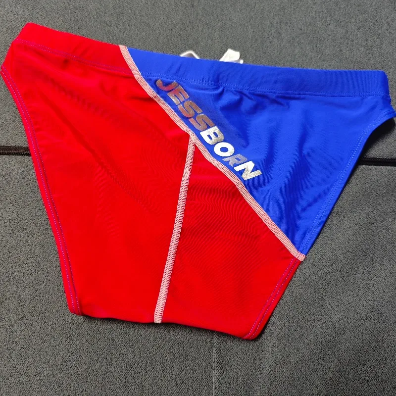 Japanese style triangle swimming trunks men's nylon color matching hot spring swimsuit European and American cup swimsuit 10118