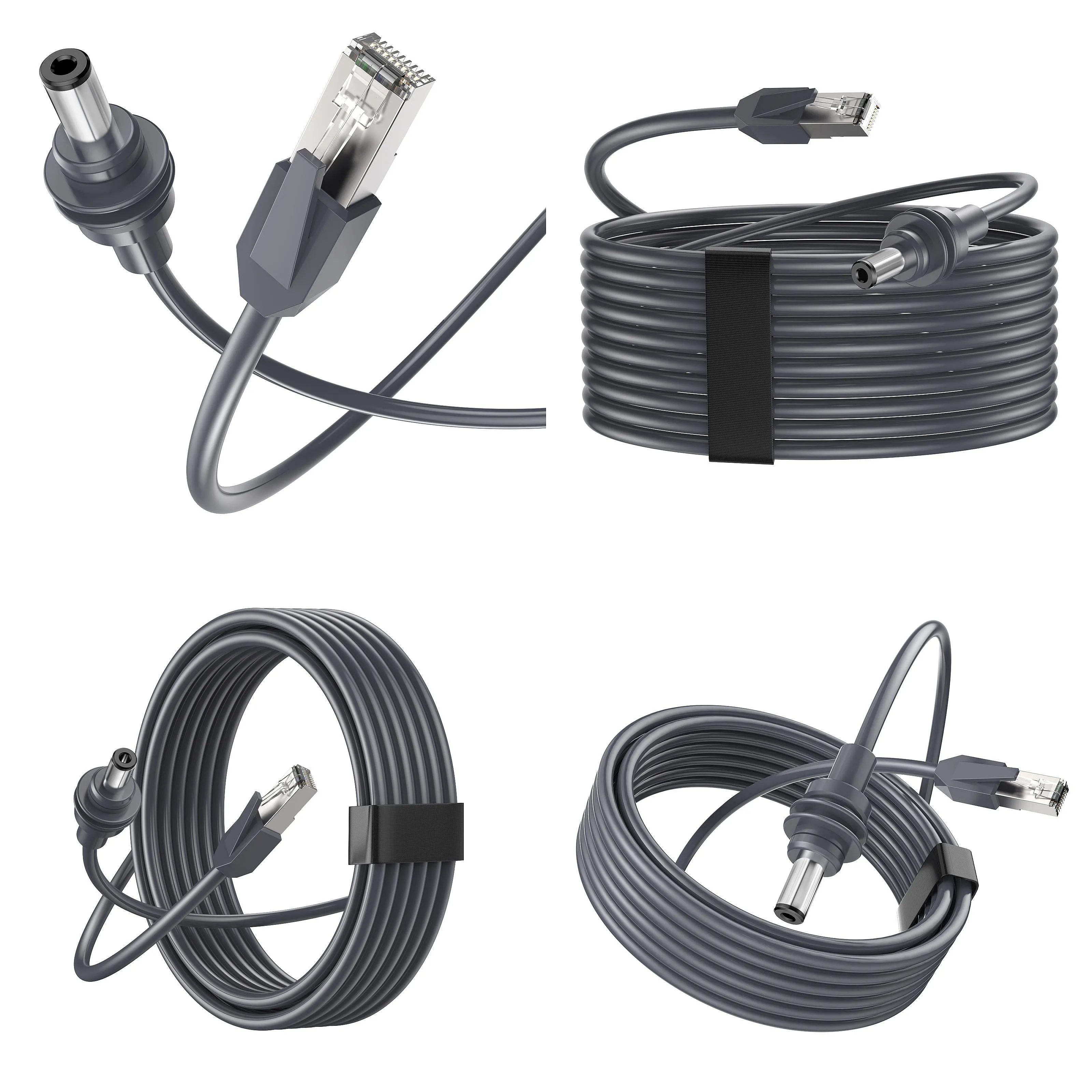 Starlink Mini Compatible CAT6 POE Ethernet Cable with DC 5.5 * 2.1 Male Connector, 8 Conductors