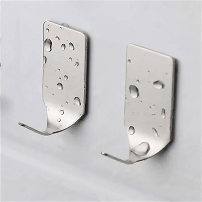 12Pcs Adhesive Stainless Steel Towel Hooks Wall Hooks for Kitchen Bathroom Easy Mount No Screw Adhensive Hook Towel Hook