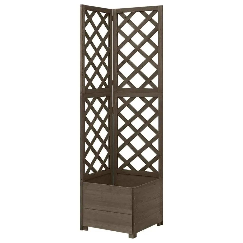 40x40x150cm Grey Corner Trellis Planter - Durable Solid Fir Wood Garden Decor