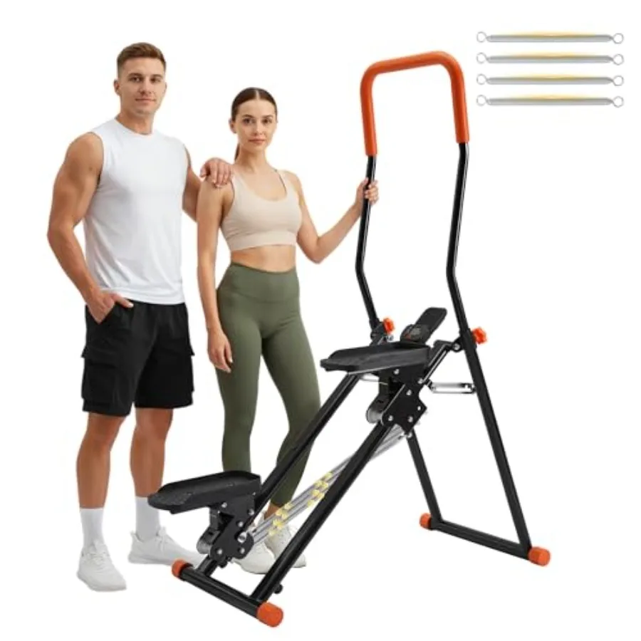 

Home exercise stepper with steel frame black and gray finish 3-level resistance adjustment for full-body stair climbing workout