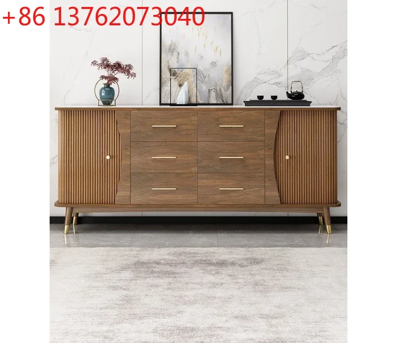 

New Chinese style double sliding door, locker, locker, side cabinet, wine cabinet integrated against the wall
