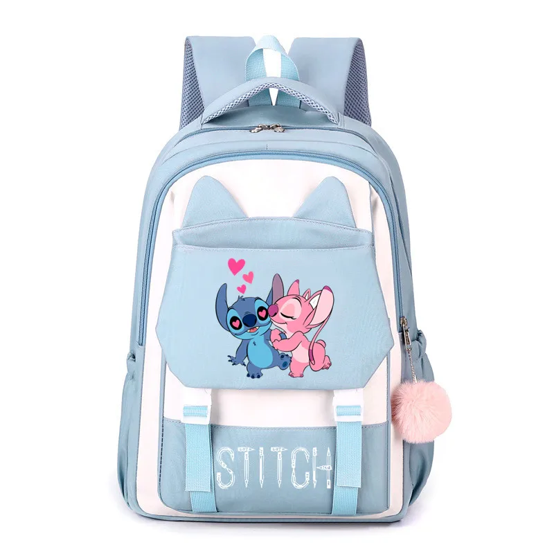 Stitch Backpack, Cartoon Kawaii Schoolbag, Cute Large Capacity Outdoors Daypack School Supplies Travel Bookbag Birthday Gift