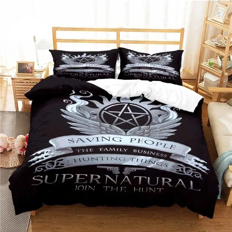 Supernatural Pattern Duvet Cover Set Bedding for Aldult Kids Bed Set Game Quilt Cover Comforter Cover Bedding Set