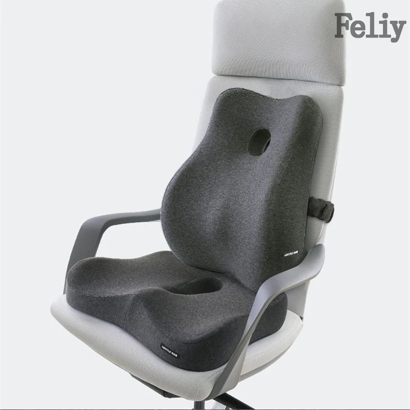 Cojín para silla de oficina de espuma viscoelástica, soporte para asiento de coche, almohada de cintura, masaje, cojín para aliviar el dolor Lumbar, almohada ortopédica de rebote lento