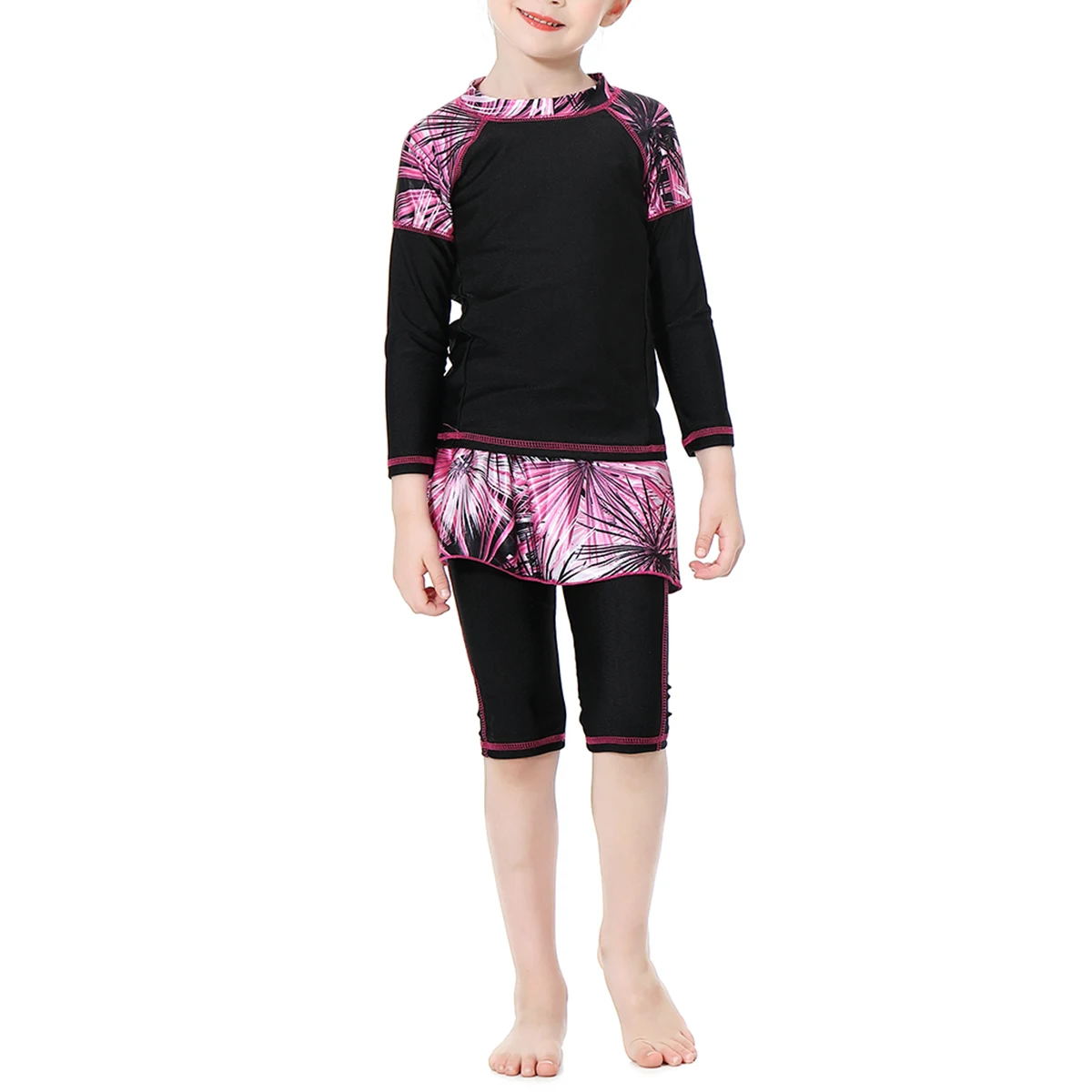 

Traditional Swimsuit Girls Conservative Swimwear Beachwear Long Sleeve Sun Protection Modest Swim Pants Kit Comfortable For