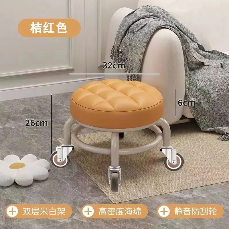 Universal wheel small stool cheap lazy slide stool chair back waist protection swivel chair daily ground pulley stool